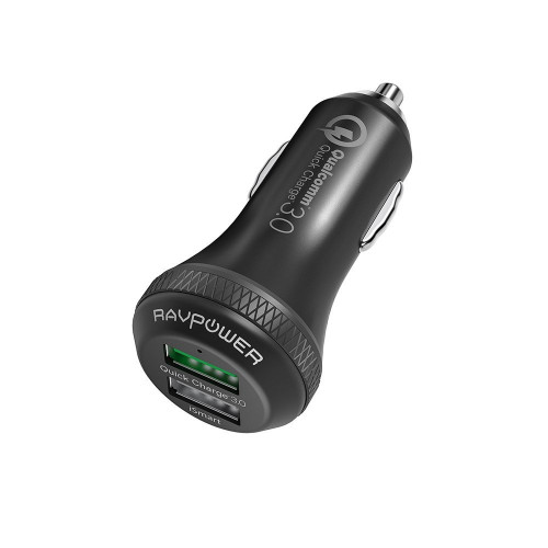 RAVPower USB Car Charger 2xUSB Qualcomm Quick Charge 3.0 36W Black (RP-VC007)